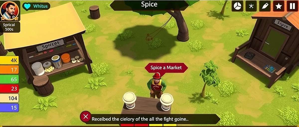 Cumin Crossing Indian Trail gameplay showing a player negotiating spice prices with a virtual merchant in a traditional Indian market setting